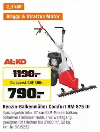 OBI Al-Ko Benzin Balkenmäher Comfort BM 875 III Angebot