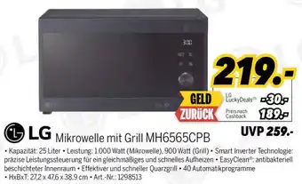 MEDIMAX LG Mikrowelle mit Grill MH6565CPB Angebot