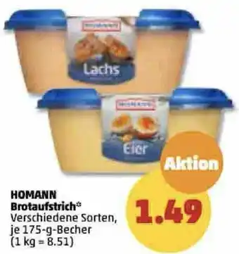 PENNY Homann Brotaufstrich 175 g Becher Angebot