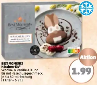 PENNY Best Moments Häschen Eis 4x80 ml Packung Angebot