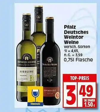 Elli Markt Pfalz deutsches weintor weine Angebot