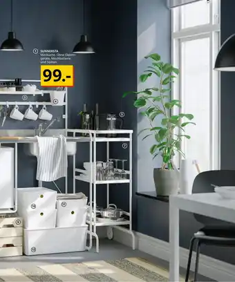 IKEA Sunnersta Miniküche ohne Elektrogeräte, Mischbatterie und Siphon Angebot