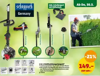 PENNY Scheppach 4in1 Multifunktionsgartengerät Angebot