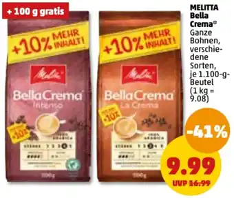 PENNY Melitta Bella Crema 1.100 g Beutel Angebot