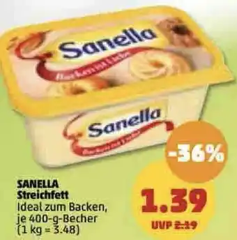 PENNY Sanella Streichfett 400 g Becher Angebot