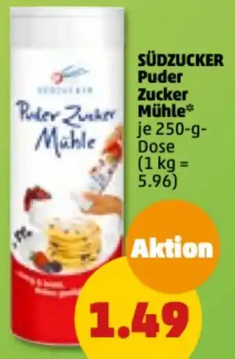 PENNY Südzucker Puder Zucker Mühle 250 g Dose Angebot