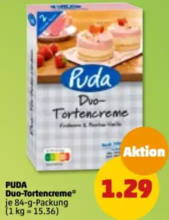 PENNY Puda Duo Tortencreme 84 g Packung Angebot