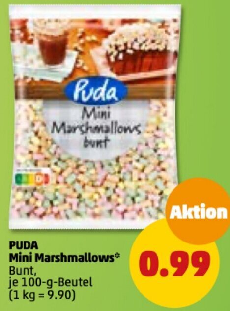 Puda Mini Marshmallows 100 g Beutel Angebot bei PENNY
