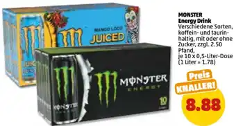 PENNY Monster Energy Drink 10x0,5 Liter Dose Angebot