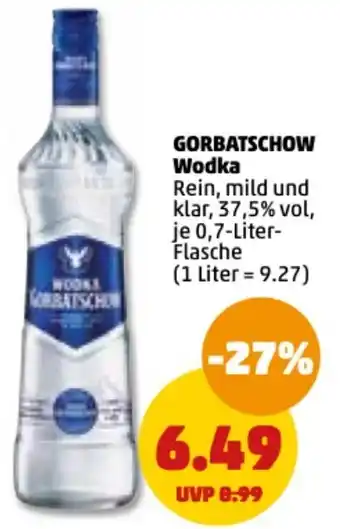 PENNY Gorbatschow Wodka 0,7 Liter Flasche Angebot