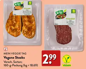 Aldi Nord Mein Veggie Tag Vegane Steaks 160 g Packung Angebot