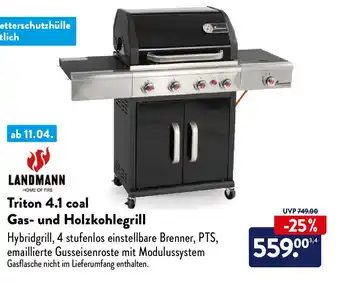 Aldi Nord Landmann Triton 4.1 coal Gas-Und Holzkohlegrill Angebot