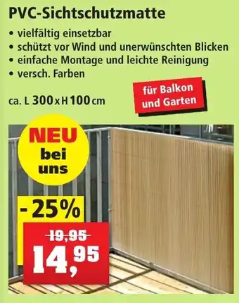 Thomas Philipps PVC-Sichtschutzmatte ca. L 300 x H 100 cm Angebot