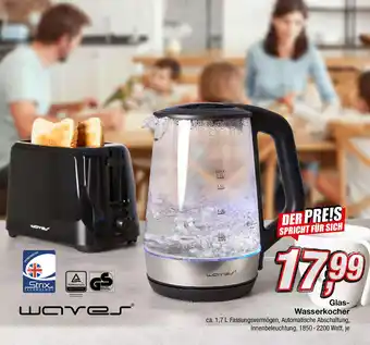 KiK waves Glas-Wasserkocher 1,7 L Angebot