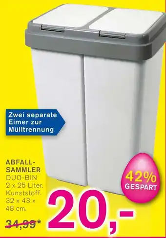 KODi Abfallsammler Duo Bin 2x25 Liter Angebot