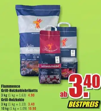 B1 Discount Baumarkt Flammenco Grill Holzkohlebriketts 3 kg Angebot