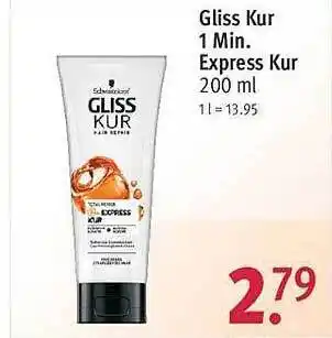 Rossmann Gliss kur 1 min. express kur Angebot