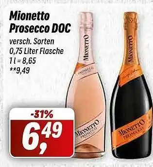 Simmel Mionetto prosecco doc Angebot