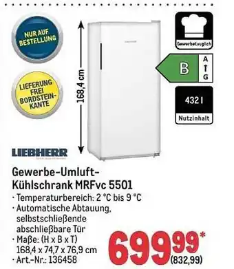 METRO Liebherr gewerbe-umluft-kühlschrank mrfvc 5501 Angebot