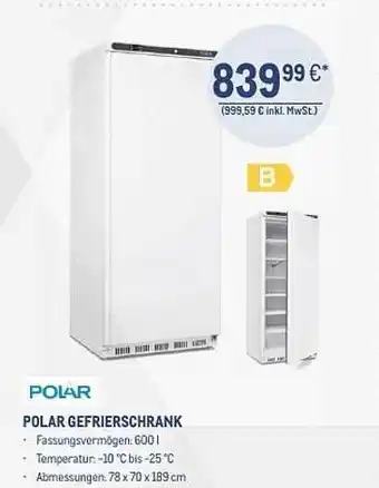 METRO Polar gefrierschrank Angebot