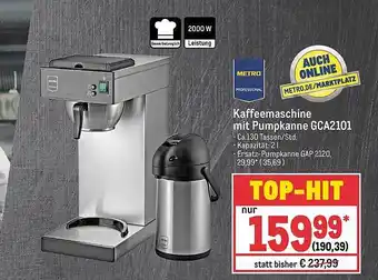 METRO Metro professional kaffeemaschine mit pumpkanne gca2101 Angebot