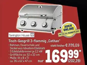 METRO Tarrington house tisch-gasgrill 3-flammig „cathan“ Angebot