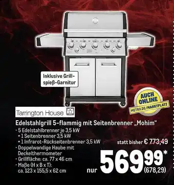 METRO Tarrington house edelstahlgrill 5-flammig mit seitenbrenner „mohim“ Angebot