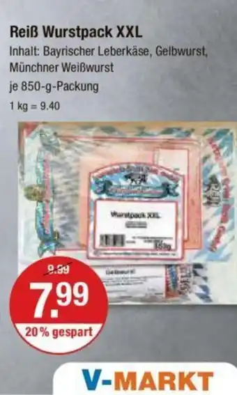 V Markt Reib Wurstpack XXL je 850 g Packung Angebot