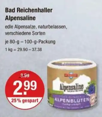 V Markt Bad Reichenhaller Alpensaline 80 g-100 g packung Angebot