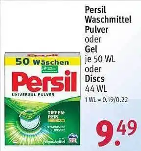 Rossmann Persil waschmittel pulver oder gel oder discs Angebot