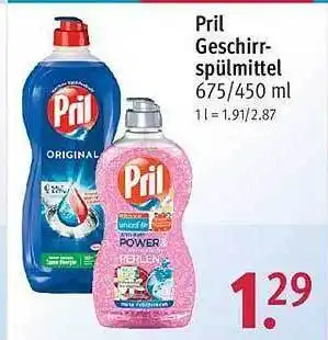 Rossmann Pril geschirrspülmittel Angebot