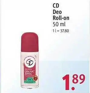 Rossmann Cd deo roll-on Angebot