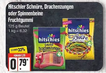 Edeka Hitschler schnüre, drachenzungen oder spinnenbeine fruchtgummi Angebot