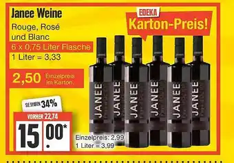 Edeka Janee weine rouge, rosé und blanc Angebot