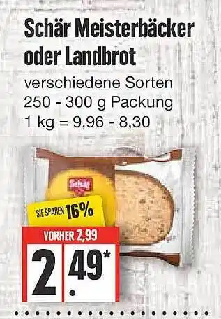 Edeka Schär meisterbäcker oder landbrot Angebot