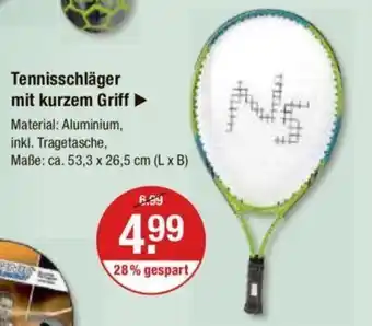 V Markt Tennisschläger mit kurzem Griff ca. 53,3 x 26,5 Angebot