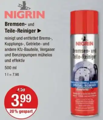 V Markt Nigrin Bremsen und Teile Reiniger Angebot