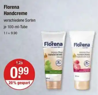 V Markt Florena Handcreme je 100 ml Tube Angebot