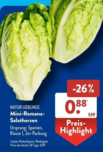 Aldi Süd Natur Lieblinge Mini-Romana-Salatherzen 2er Packung Angebot