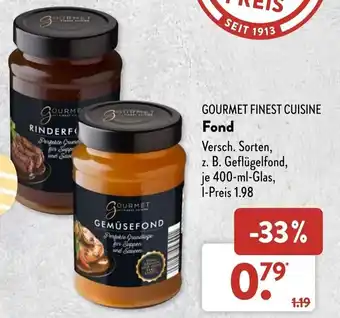 Aldi Süd Gourmet Finest Cuisine Fond 400 ml Glas Angebot