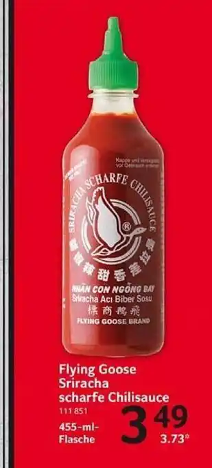 Selgros Flying goose sriracha scharfe chilisauce Angebot