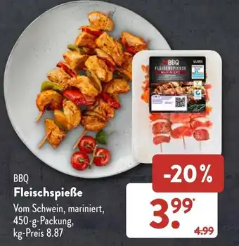 Aldi Süd BBQ Fleischspieße 450 g Packung Angebot