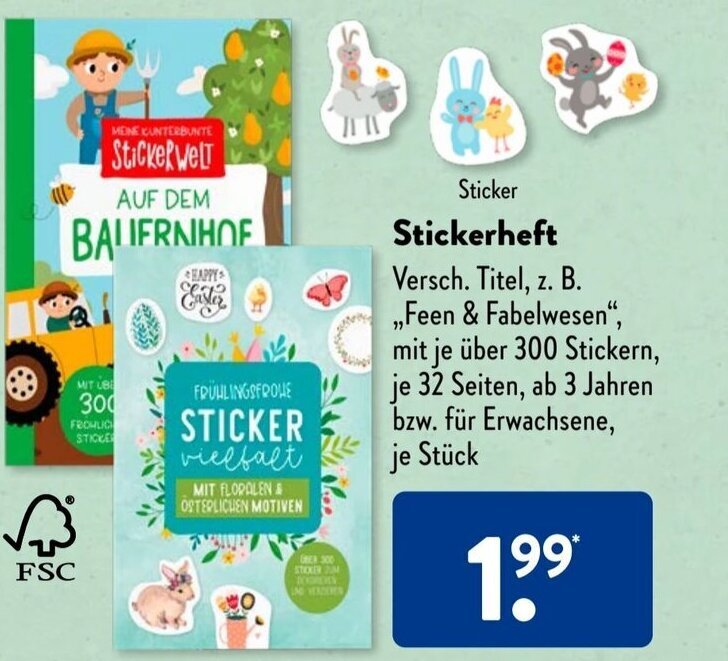 Sticker Stickerheft Angebot bei Aldi Süd