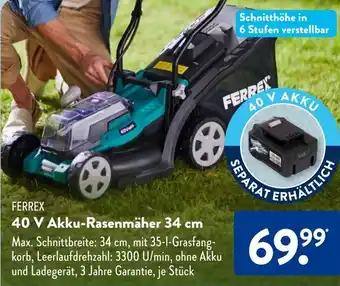 Aldi Süd Ferrex 40 V Akku-Rasenmäher 34cm Angebot