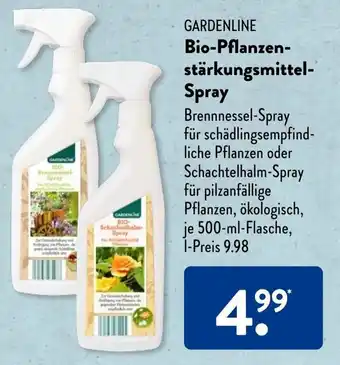 Aldi Süd Gardenline Bio-Pflanzen stärkungsmittel Spray 500 ml Flasche Angebot