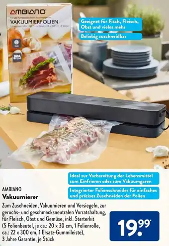 Aldi Süd Ambiano Vakuumierer 20x30cm Angebot