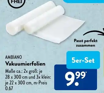 Aldi Süd Ambiano Vakuumierer 22x300cm Angebot
