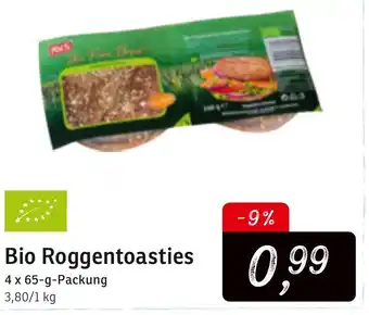 KONSUM Bio Roggentoasties 4*65g Angebot