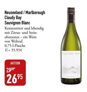 Galeria Markthalle Cloudy Bay Sauvignon Blanc 750ml Angebot