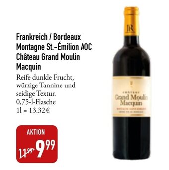 Galeria Markthalle Montagne St.-Emilion AOC Chateau Grand Moulin Macquin 750ml Angebot